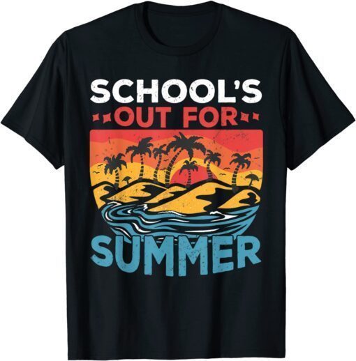 School's Out For Summer Teacher Cool Retro Vintage Last Day Tee Shirt