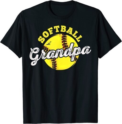 Softball Grandpa Grandfather Father's Day Tee Shirt