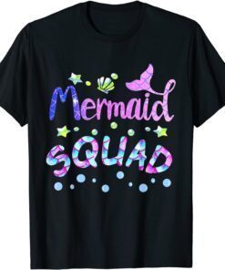 Squad Of The Birthday Mermaid Family Matching Party Squad Tee Shirt