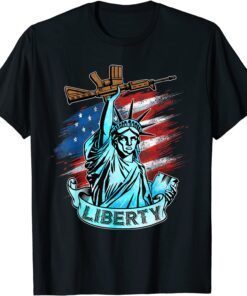 Statue of Liberty, New York City American Flag 4th Of July Tee Shirt