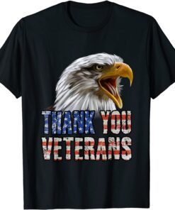 Thank you Veterans Merica Eagle 4th of July American Flag Tee Shirt