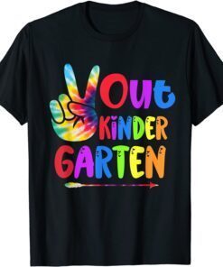 Tie Dye Peace Out Kindergarten Last Day of School Summer Tee Shirt