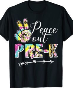 Tie Dye Peace Out Pre K Last Day Of School Summer Beach Tee Shirt