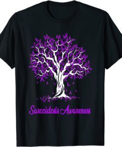 Tree Purple Ribbon Sarcoidosis Awareness Tee Shirt