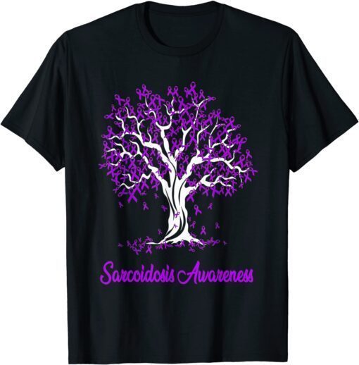 Tree Purple Ribbon Sarcoidosis Awareness Tee Shirt