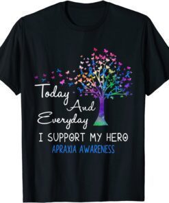 Tree Ribbon I Support My Hero Apraxia Awareness T-Shirt