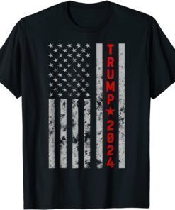 Trump 2024 Back The Red American Flag Blue Line 4th Of July Limited T-Shirt