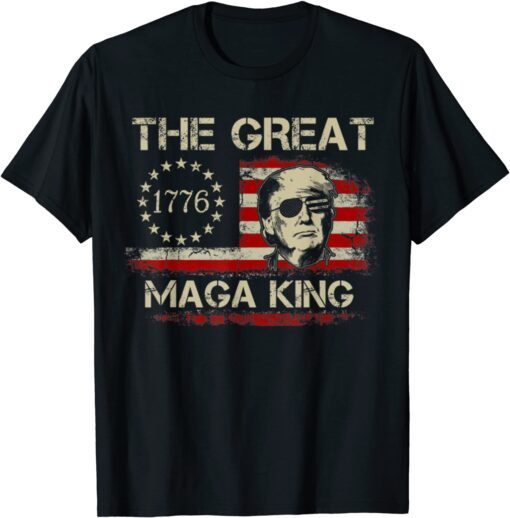 Trump Sunglasses American Flag The Great Maga King Tee Shirt