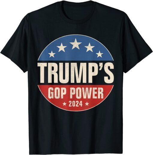 Trump’s GOP Power Ultra MAGA Trump Anti Biden USA Flag Tee Shirt