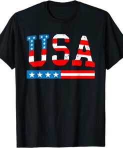 USA Flag American 4th of July Merica America Flag USA Tee Shirt