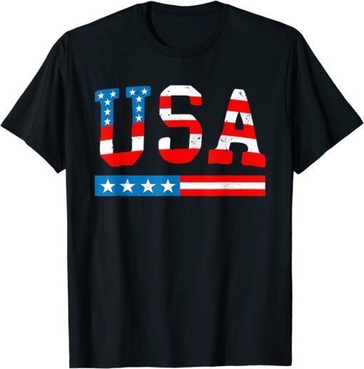 USA Flag American 4th of July Merica America Flag USA Tee Shirt