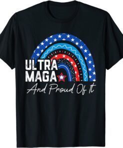 Ultra MAGA And Proud Of It Anti-Biden Rainbow America Flag Tee Shirt