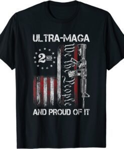 Ultra MAGA And Proud Of It Anti-Biden US Flag Tee Shirt