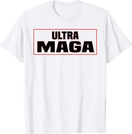 Ultra MAGA Anti Biden US Flag Pro Trump Trendy Tee Shirt