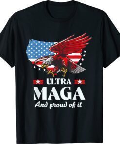 Ultra MAGA Eagle Anti Biden US Flag Pro Trump Trendy Tee Shirt