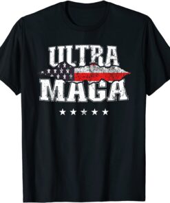 Ultra MAGA Anti Biden US Flag Pro Trump We The People Tee Shirt