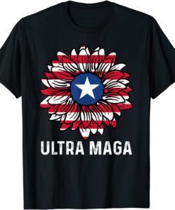 Ultra MAGA Proud Ultra-Maga Proud Republican USA Flag Tee Shirt