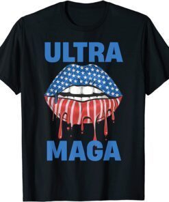 Ultra Maga America Lips Flag Anti Biden Proud Ultra-Maga Shirt