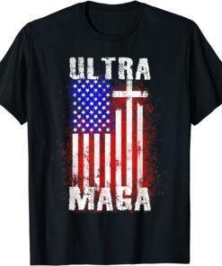 Ultra Maga American Flag Disstressed Proud Ultra Maga Tee Shirt