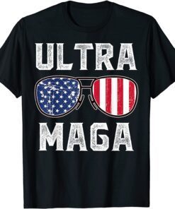 Ultra Maga Anti Joe Biden Ultra Maga Vintage American Flag Tee Shirt