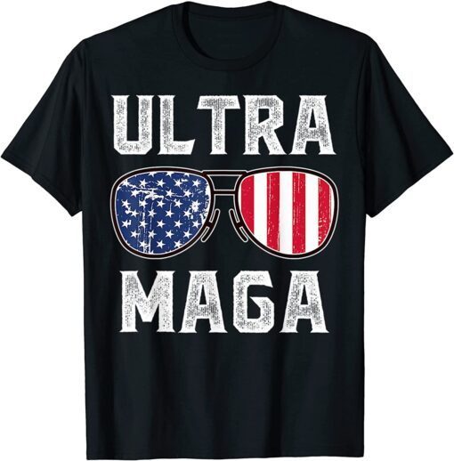 Ultra Maga Anti Joe Biden Ultra Maga Vintage American Flag Tee Shirt