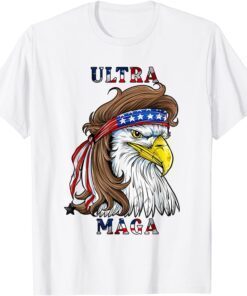 Ultra Maga Eagle Mullet Merica Men 4th of July American Flag T-Shirt