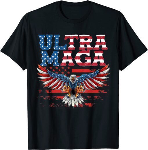 Ultra Maga Graphic US Flag American Patriotic Tee Shirt