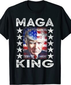 Ultra Maga King Trump Vintage American US Flag Anti Biden T-Shirt