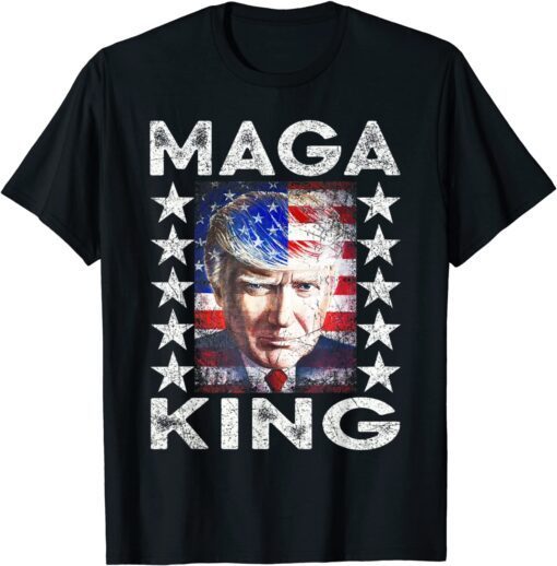 Ultra Maga King Trump Vintage American US Flag Anti Biden T-Shirt