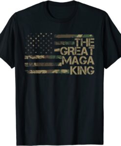 Ultra Maga The Great MAGA King Pro Trump American Flag Tee Shirt