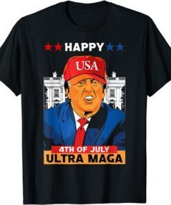 Ultra Maga Trump, Happy 4th of July American Flag Tee Shirt