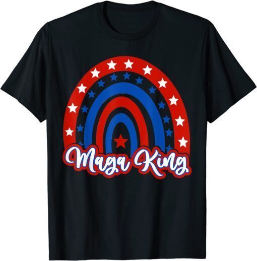 Ultra Maga US Flag Rainbow Trump Supporter Patriotic Tee Shirt