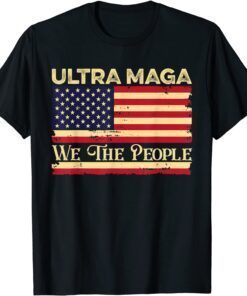 Ultra Maga Vintage American Flag Ultra-Maga Retro Tee Shirt