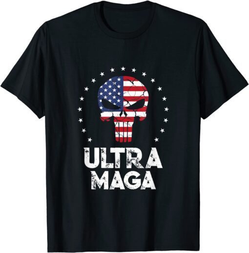 Ultra Maga Vintage American Flag Ultra-Maga Tee Shirt