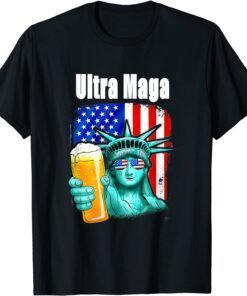 Ultra Maga conservative patriotic flag red white blue T-Shirt