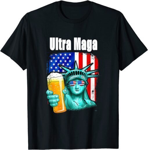 Ultra Maga conservative patriotic flag red white blue T-Shirt