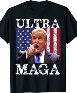 Ultra Mega King Trump Vintage American US Flag Anti Biden Tee Shirt