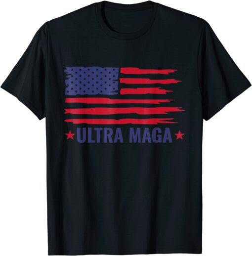 Ultra Mega Patriotic Trump Republicans American Flag Tee Shirt