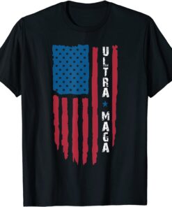 Ultra Mega Patriotic Trump Republicans USA Flag Tee Shirt