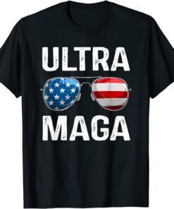 Ultra Mega Sunglasses USA Flag Trump 2024 Ultra Mega King Tee Shirt