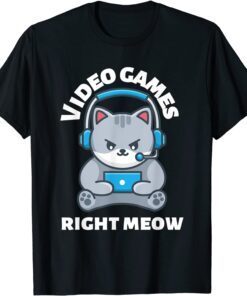 Video Game Right Meow Cat Meme Tee Shirt