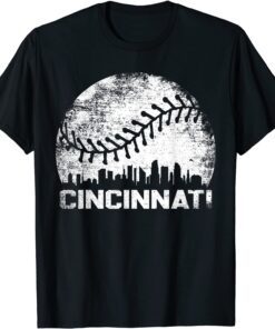 Vintage Cincinnati Baseball Ohio Skyline Tee Shirt