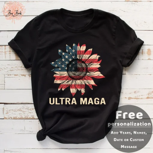 Vintage Donald Trump Ultra Maga US Flag Tee Shirt