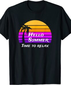 Vintage Hello Summer Its Time To Relax Tee Shirt