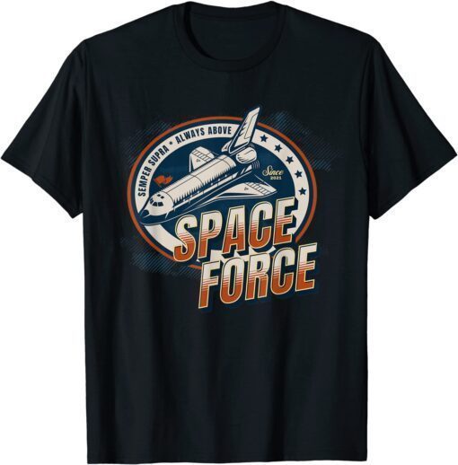 Vintage Retro Space Force Military Patriotic Armed Forces Tee Shirt