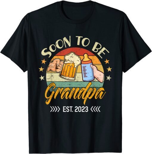 Vintage Soon to be Grandpa Est.2023 Tee Shirt