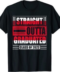 Vintage Straight Outta Proud Dad Of A Class Of 2022 Graduate Tee Shirt