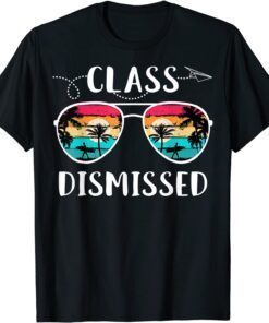 Vintage Teacher Class DIsmissed Sunglasses sunset Surfing T-Shirt