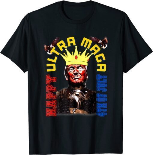 Vintage Trump Maga King Pro Trump USA Flag 4th Of July Tee Shirt