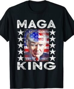 Vintage Ultra Mega King Trump 2024 American Flag Anti Biden Tee Shirt